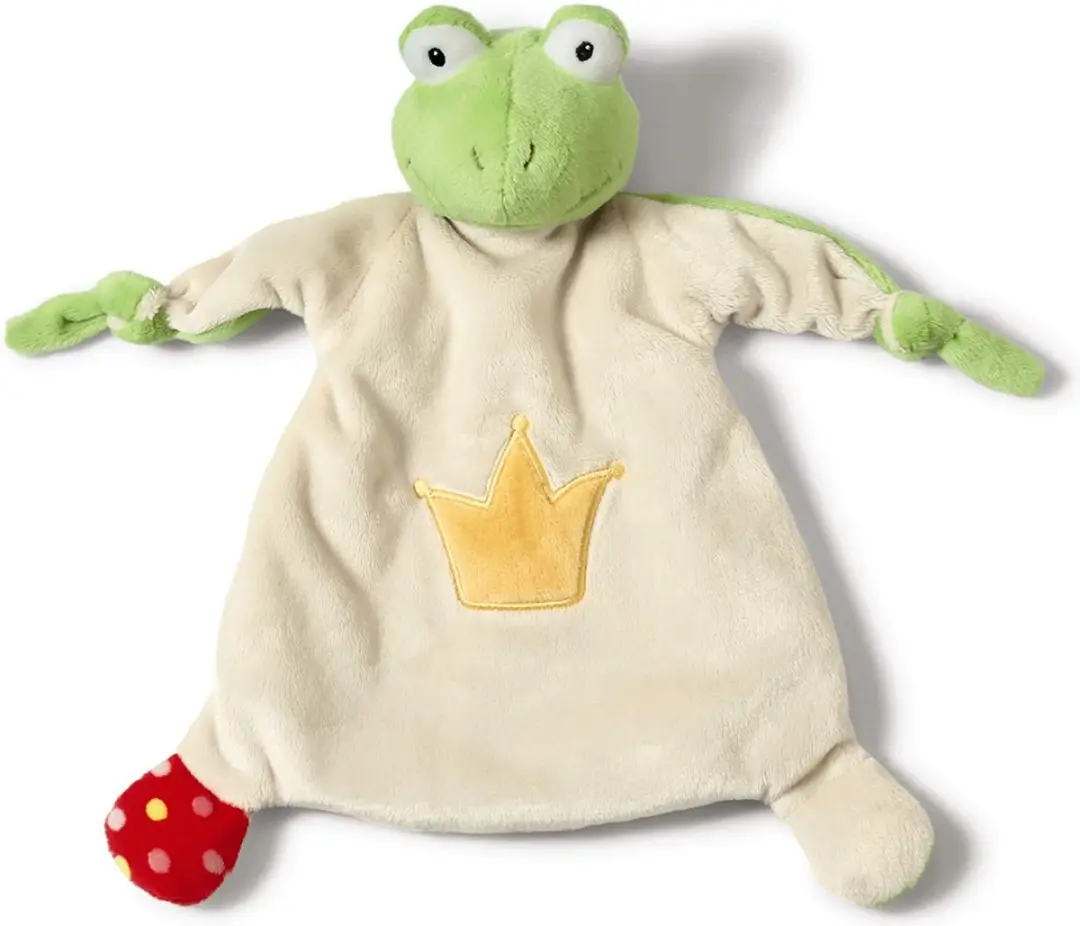 Nici Knuffeldoekje Frog 25 X 25 Cm Pluche Wit/groen