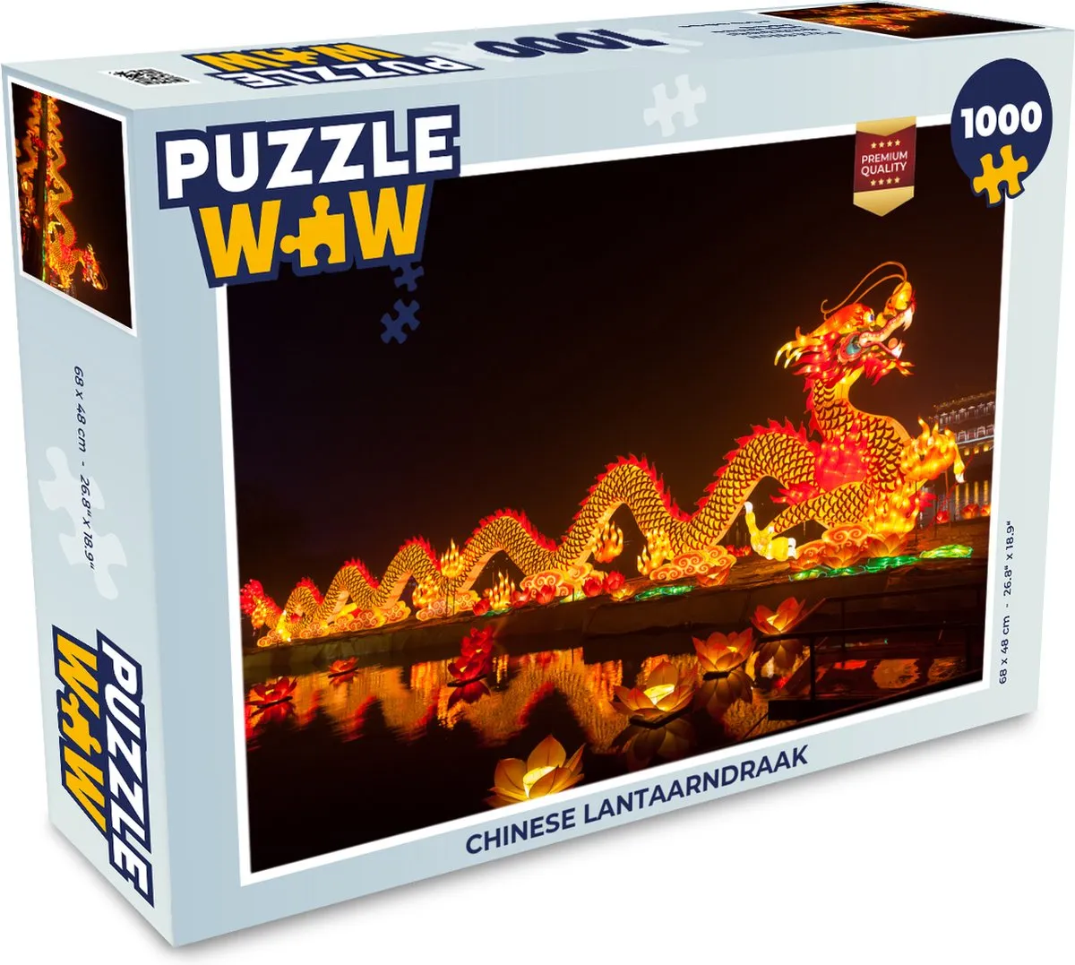 PuzzleWow Chinese Lantaarndraak Legpuzzel 1000 Stuks - Multicolor