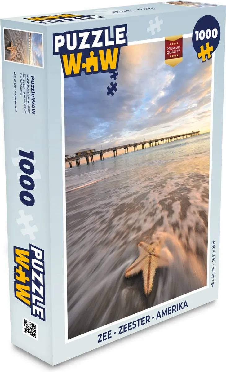 PuzzleWow Zee - Zeester Legpuzzel 1000 Stuks - Multicolor