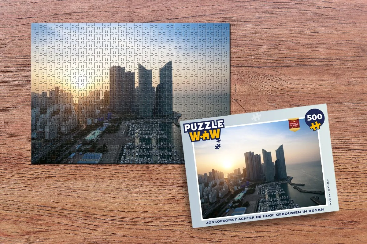 PuzzleWow Legpuzzel Zonsopkomst Busan 500 Stuks - Multicolor