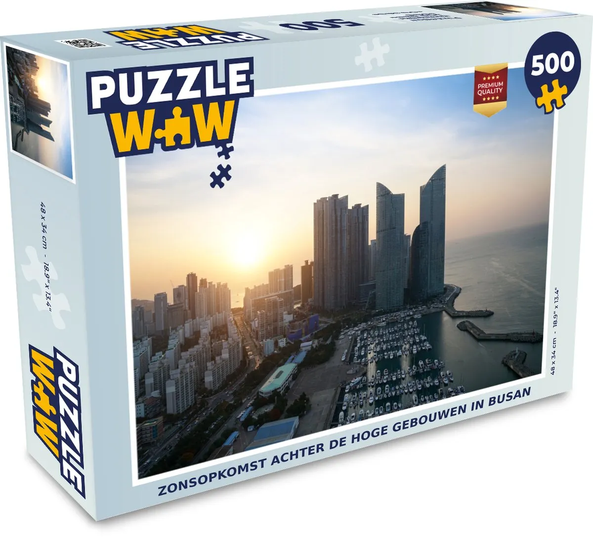 PuzzleWow Legpuzzel Zonsopkomst Busan 500 Stuks - Multicolor