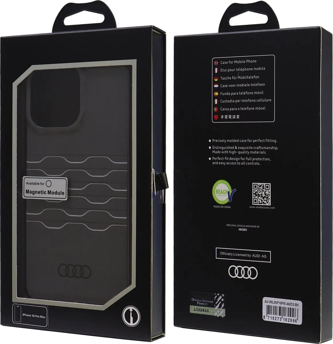 Audi iPhone 16 Pro Backcover Hoesje - Zwart - MagSafe - afbeelding 6 van 6