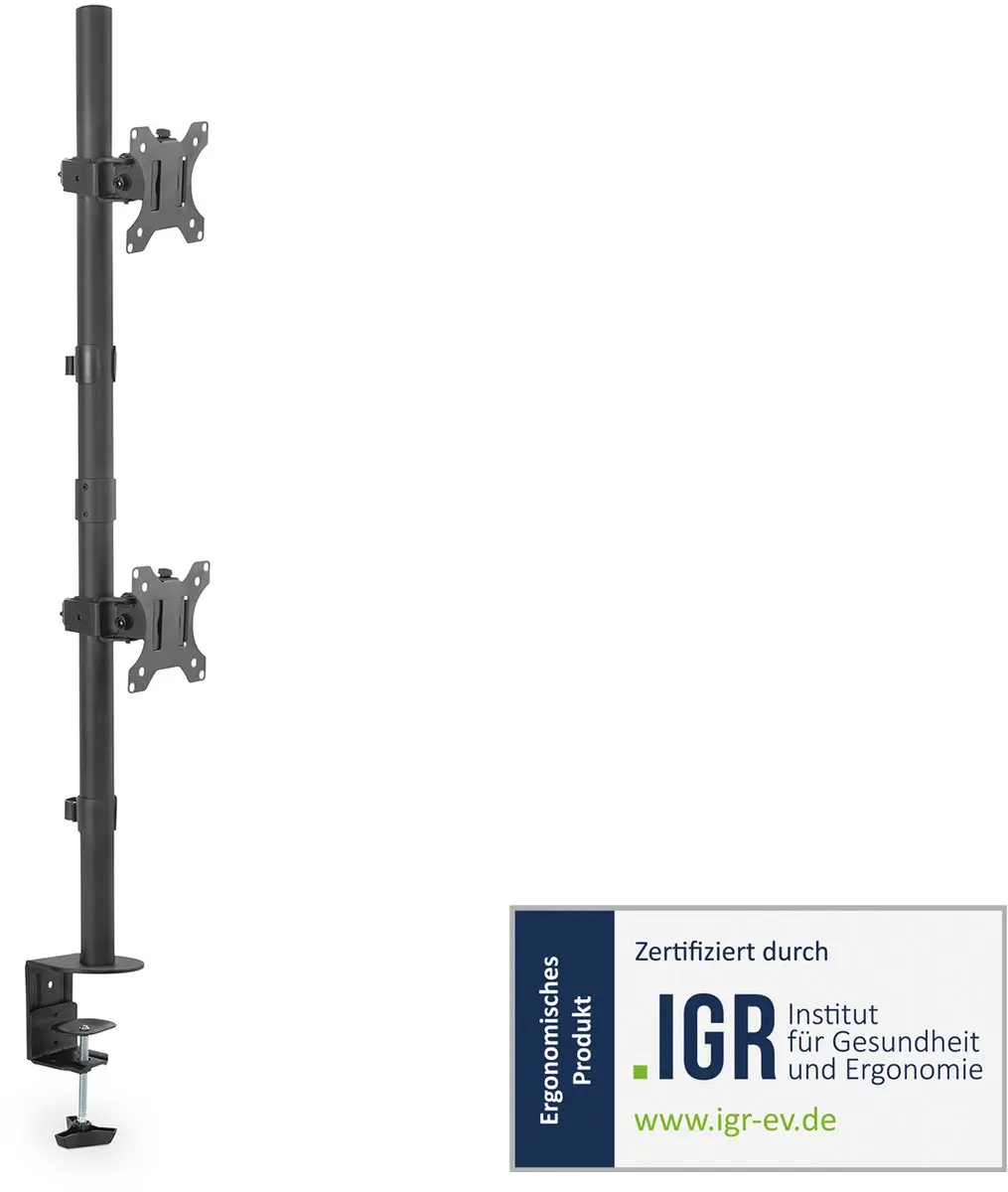 Digitus 4016032481928 Monitorhouder 2x tot 32" - 8 kg - Transparent