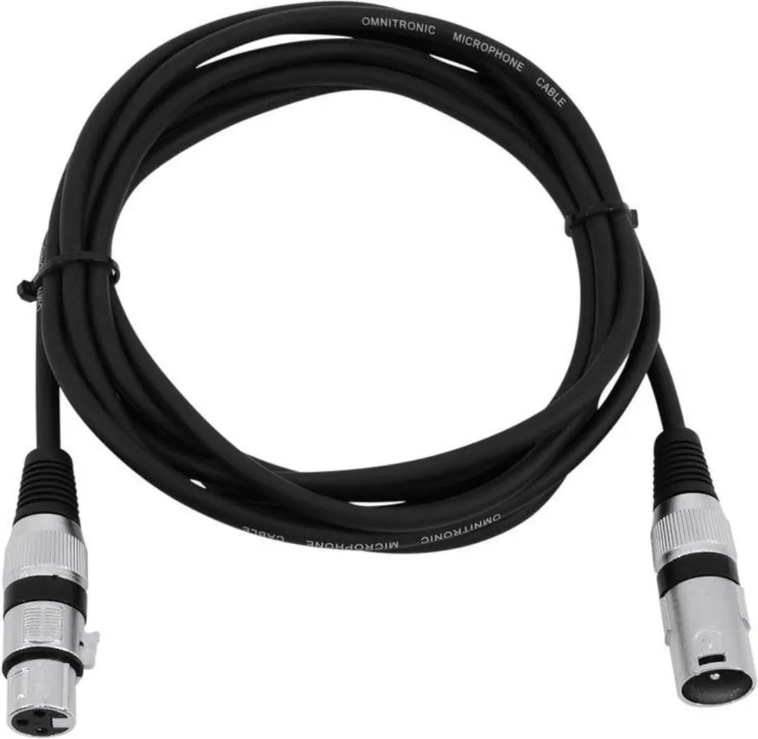 Omnitronic XLR Kabel 3-pins 3m - Zwart