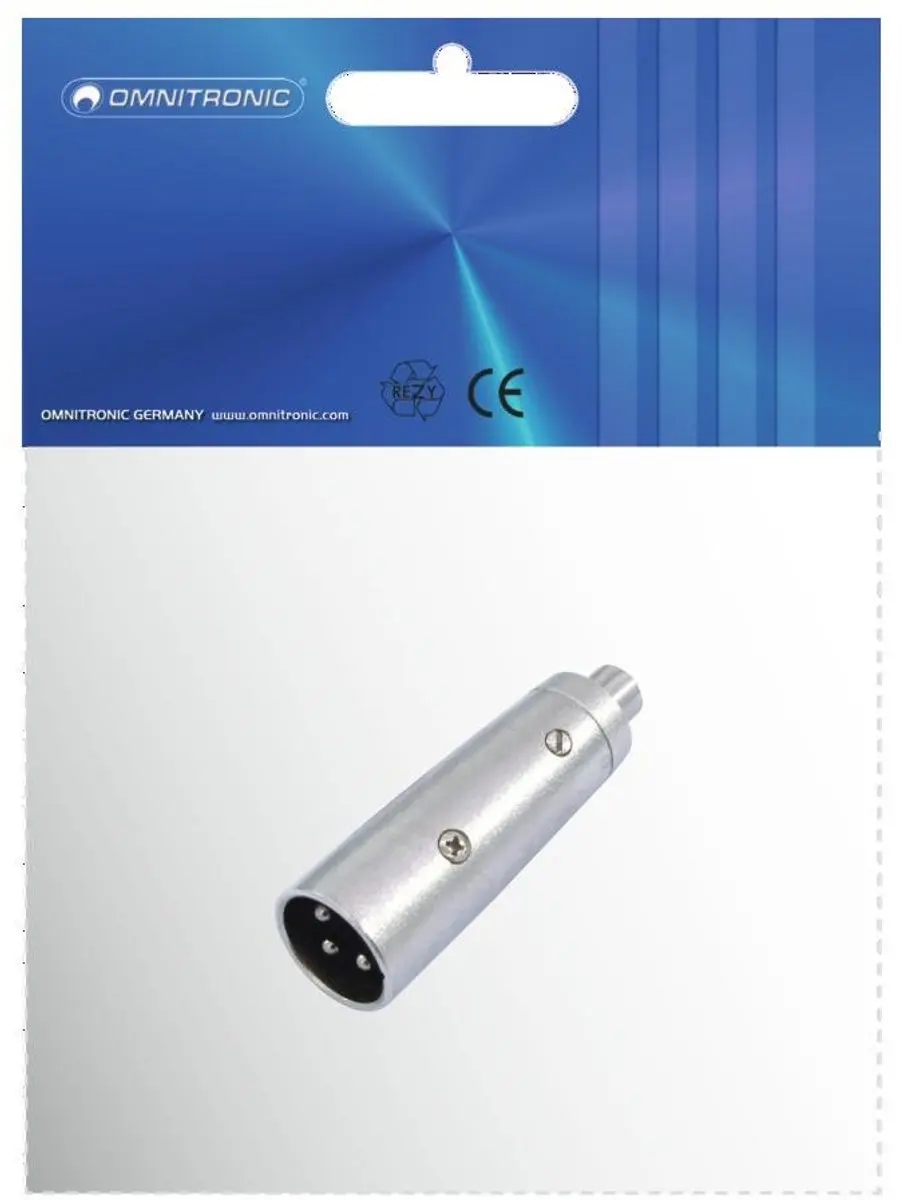 Omnitronic 30226566 Tussenstuk RCA XLR - Zilver