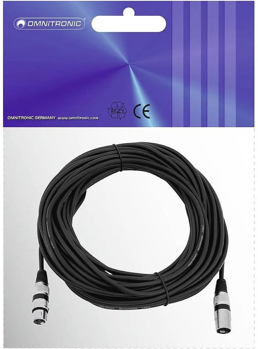 Omnitronic XLR Kabel 3-pin 20m - Zwart