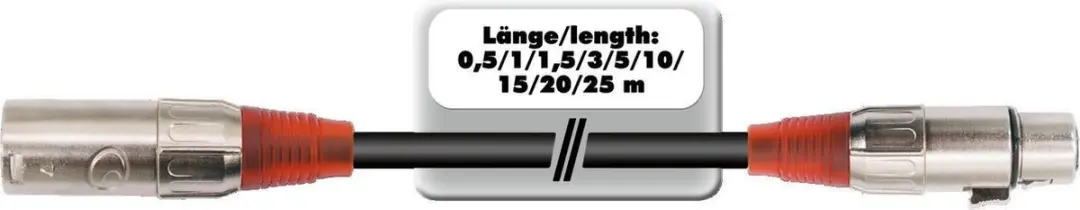Omnitronic XLR Kabel 3-pin 1m - Zwart