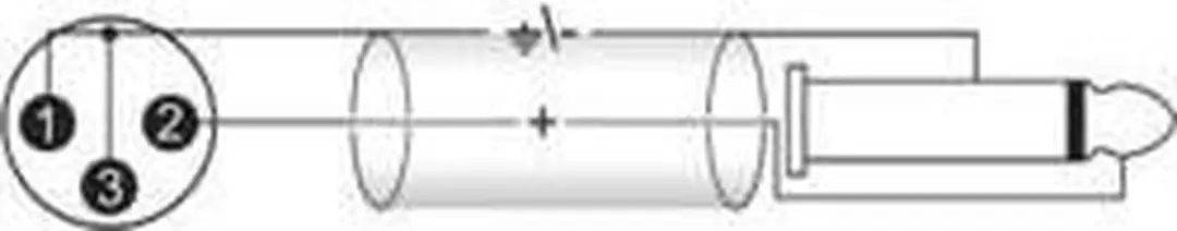 Omnitronic 3022519D XLR naar Jack 6,3mm Kabel - 10m - Zwart