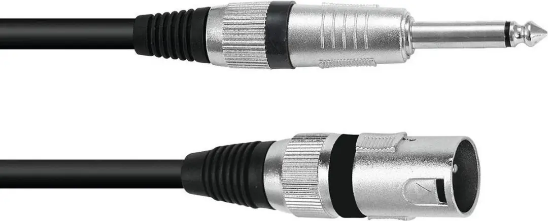 Omnitronic 3022519D XLR naar Jack 6,3mm Kabel - 10m - Zwart