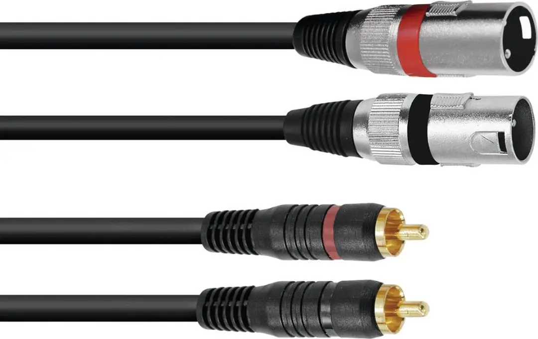 Omnitronic 3022522E XLR naar Cinch Adapterkabel 6m - Zwart