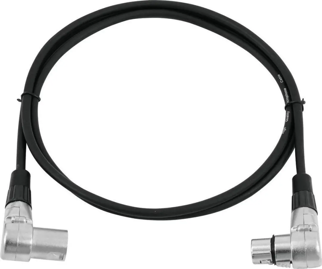 Omnitronic XLR-kabel 3-pin 1.5m 90° - Zwart