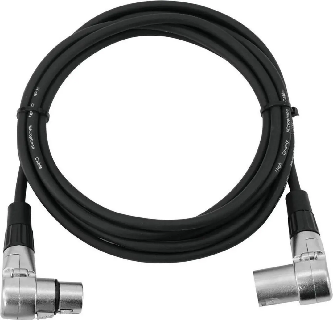 Omnitronic XLR Kabel 3-pin 3m 90° - Zwart