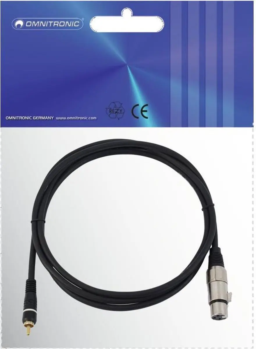 Omnitronic 30224028 XLR-adapterkabel 2m - Zwart
