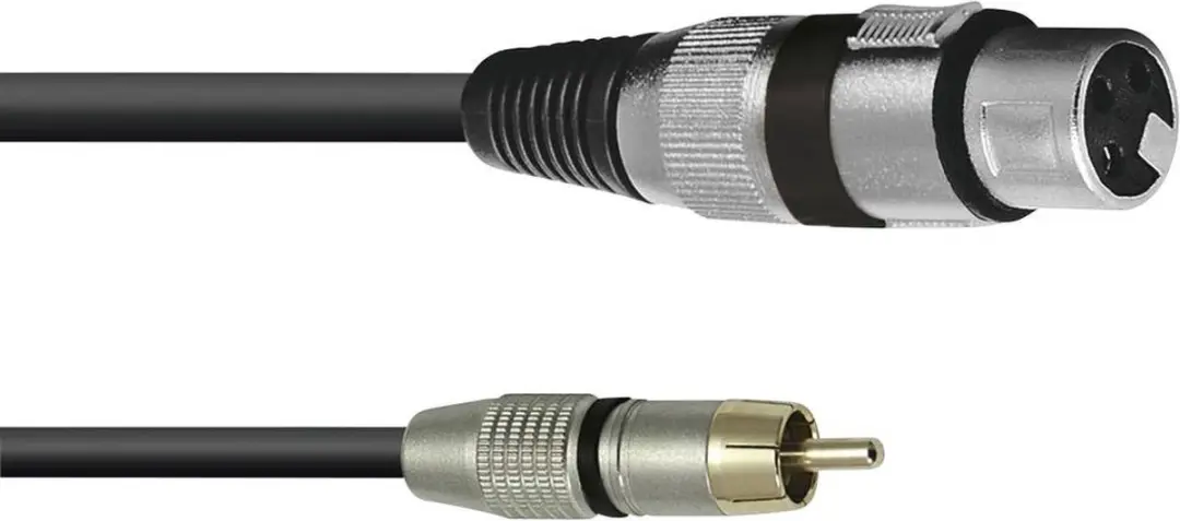 Omnitronic 3022075J XLR naar Cinch Adapterkabel 0.15m - Zwart