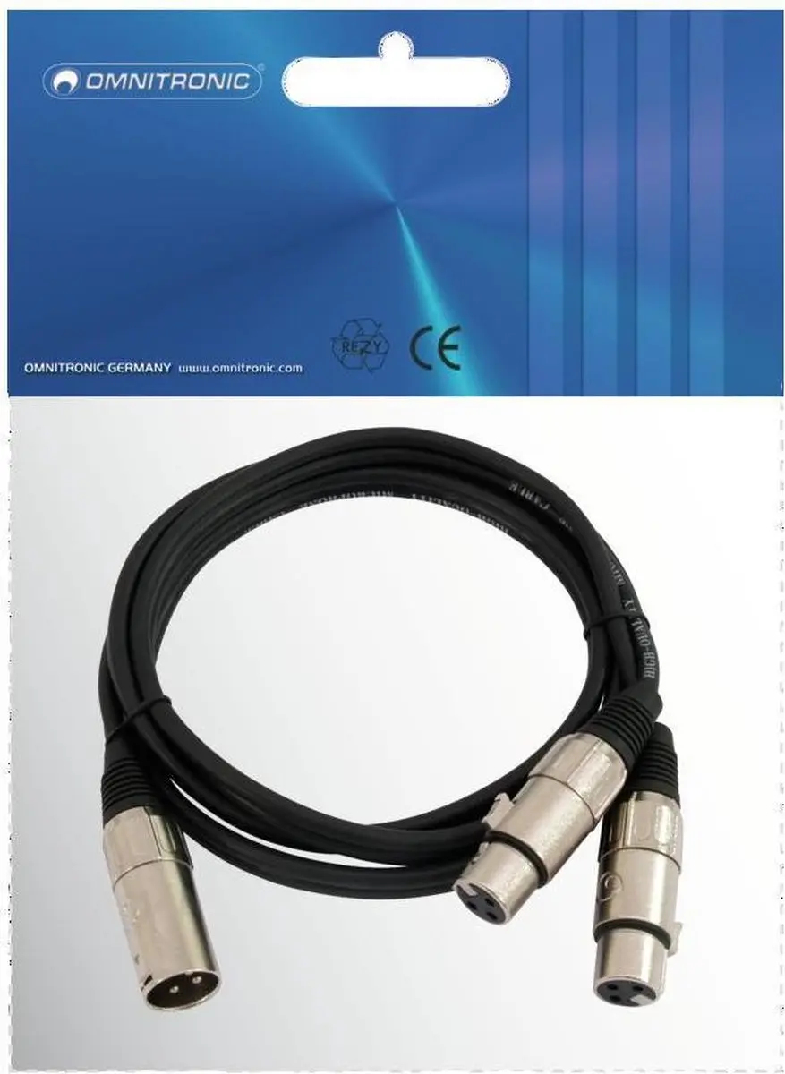 Omnitronic 30225207 XLR Adapterkabel 0.5m - Zwart