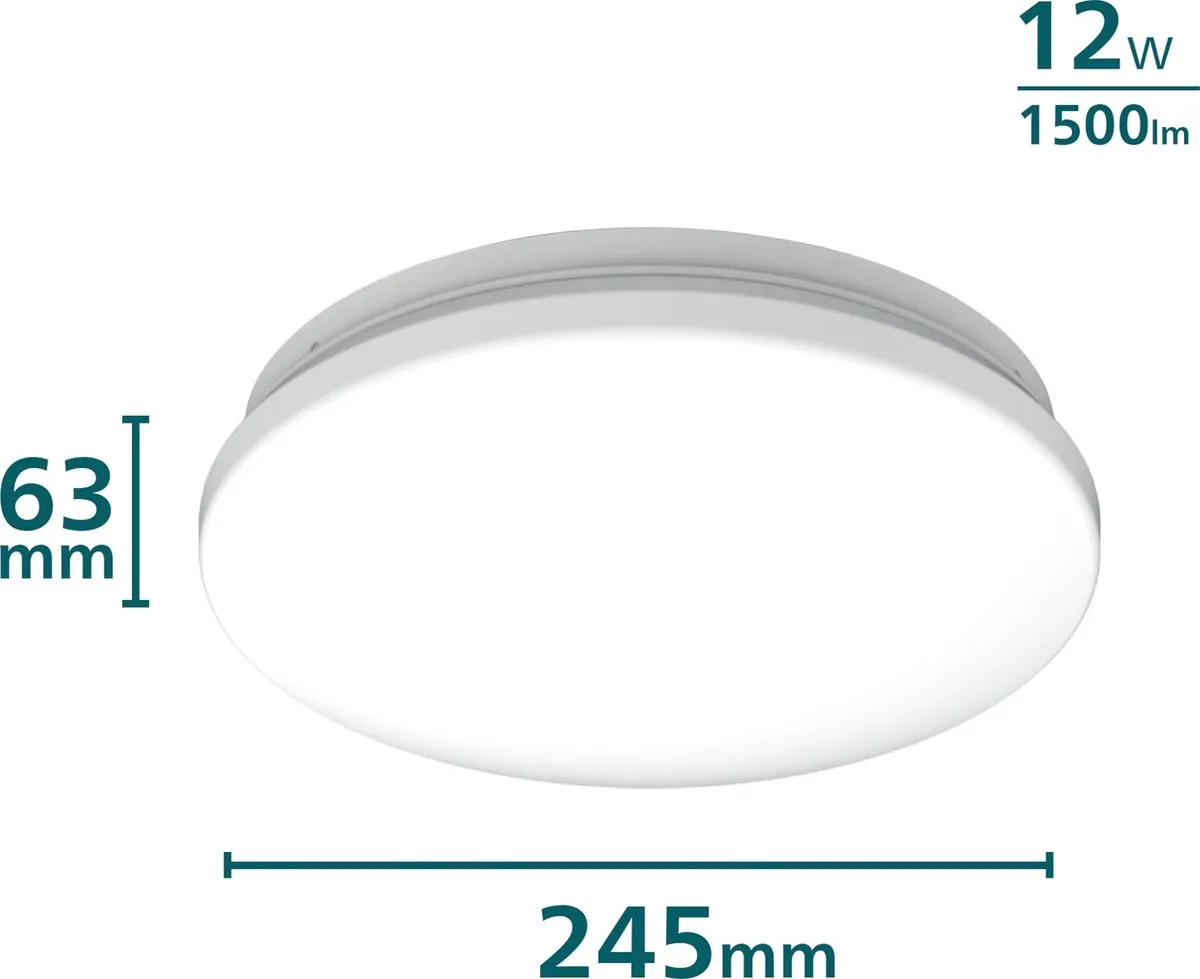 Philips Acuna Plafondlamp 24,5cm - 12W Warmwit - Met bewegingssensor
