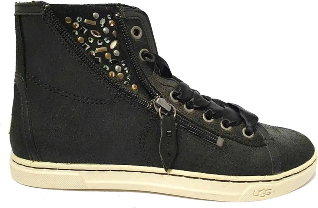 UGG Leather Dames Sneaker Blaney Crystals 1008490 Black EU 39