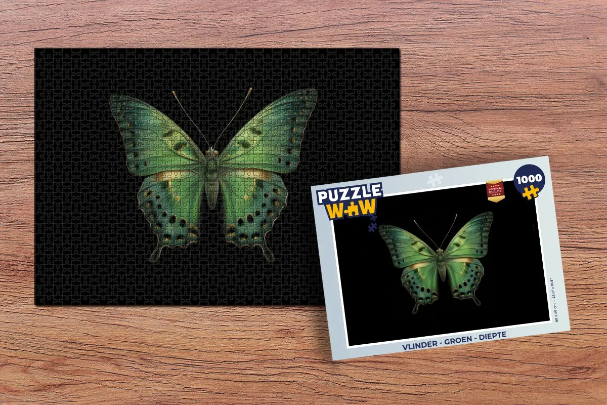 PuzzleWow Vlinder Legpuzzel 1000 Stuks - Groen
