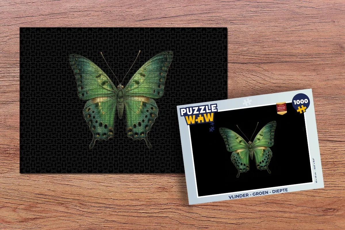 PuzzleWow Vlinder Legpuzzel 1000 Stuks - Groen