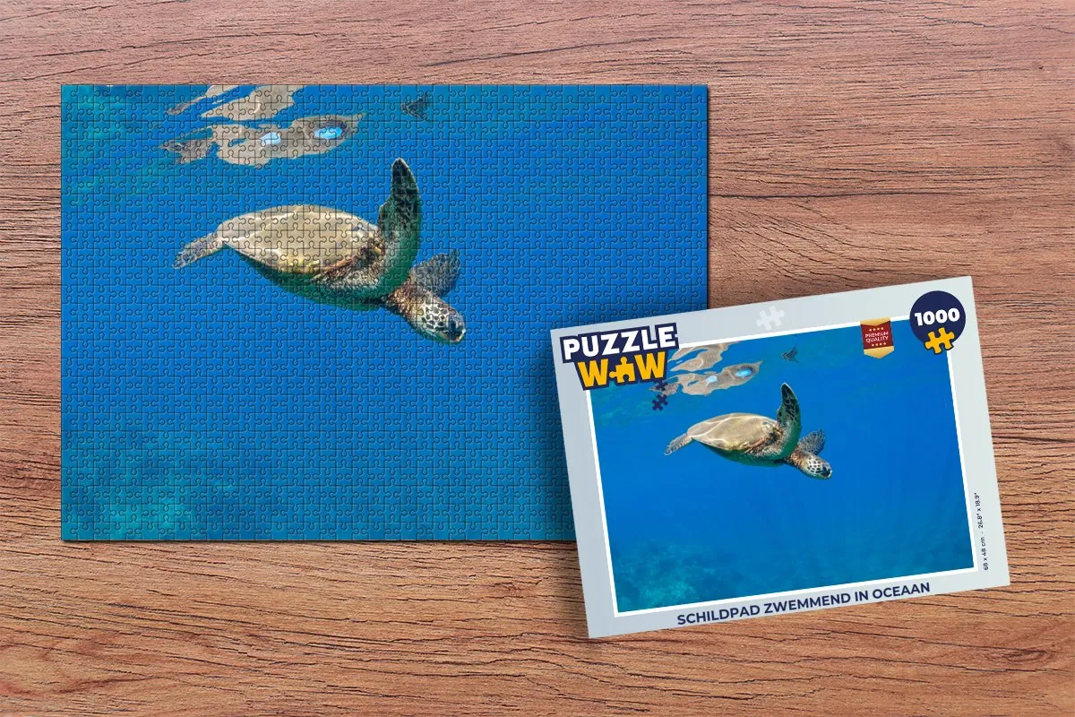 PuzzleWow Legpuzzel Schildpad in Oceaan 1000 Stuks - Multicolor