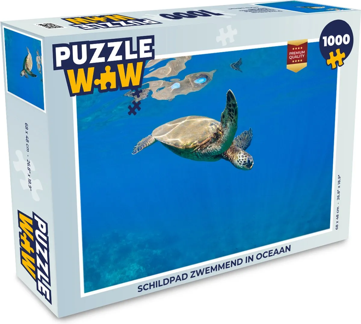 PuzzleWow Legpuzzel Schildpad in Oceaan 1000 Stuks - Multicolor