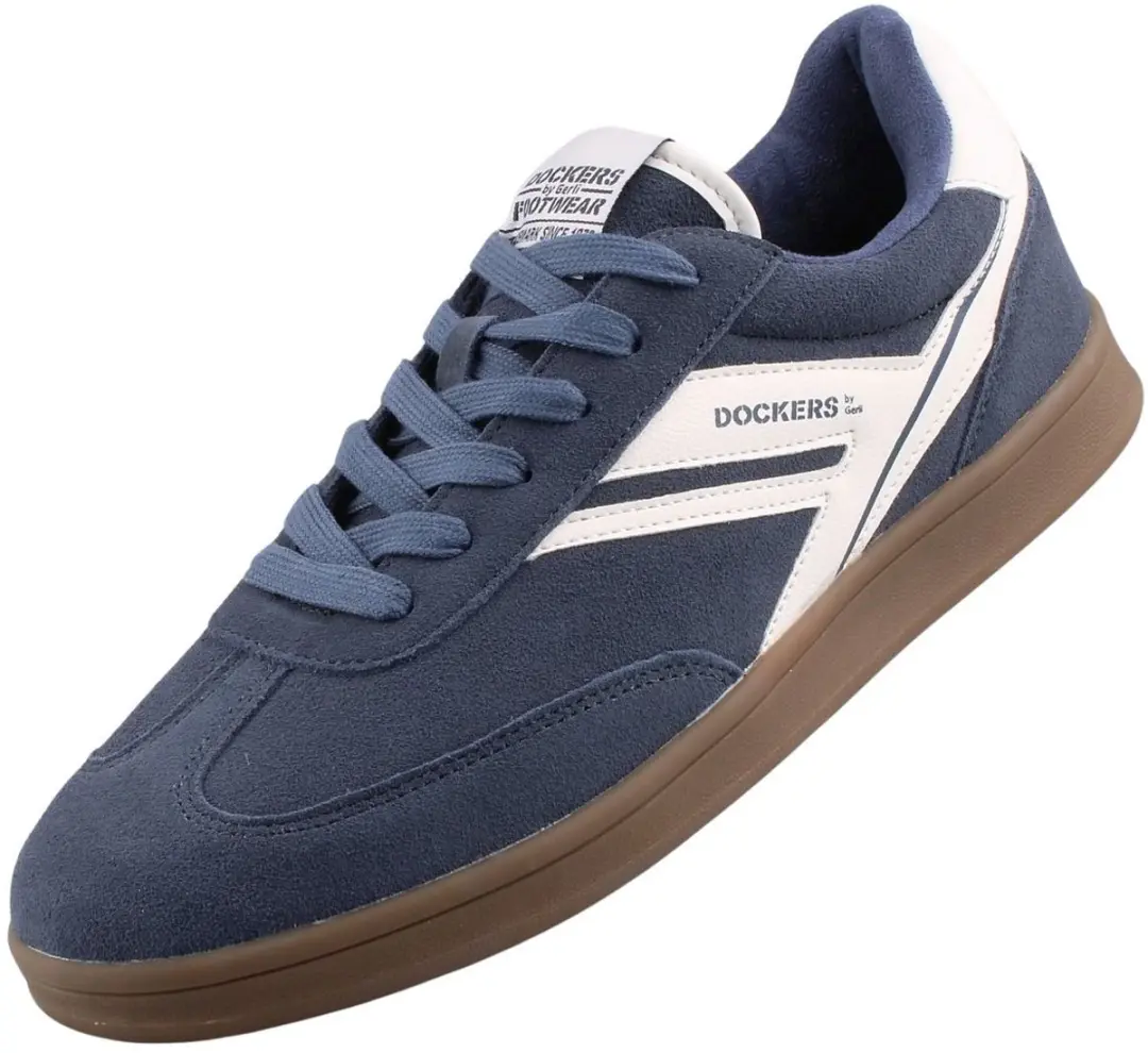 Dockers by Gerli heren leren sportschoenen blauw