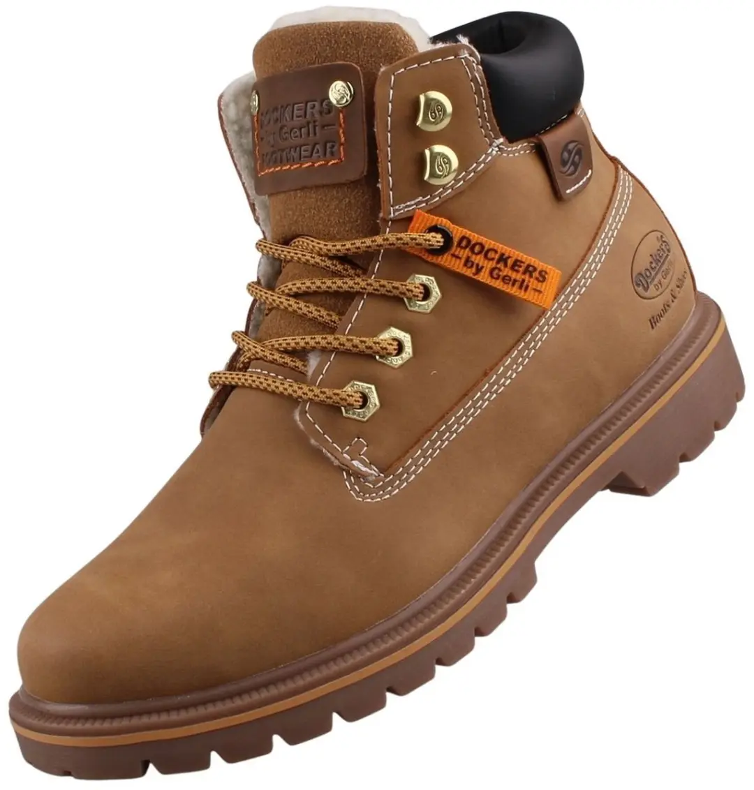 Dockers by Gerli dames gevoerde enkellaars Geel (Golden Tan)