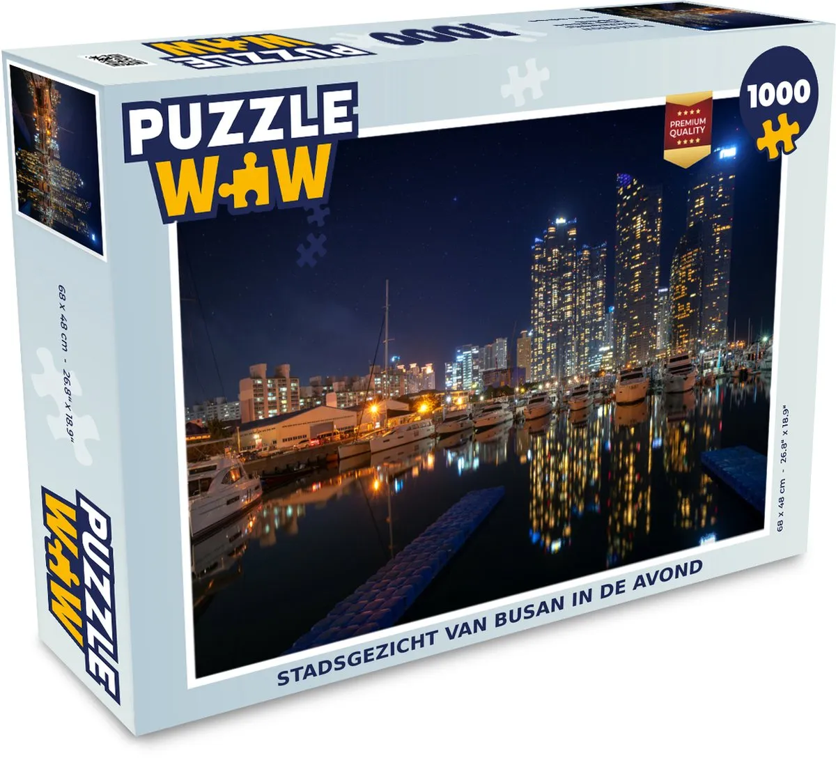 PuzzleWow Legpuzzel Busan Avond 1000 Stuks - Multicolor