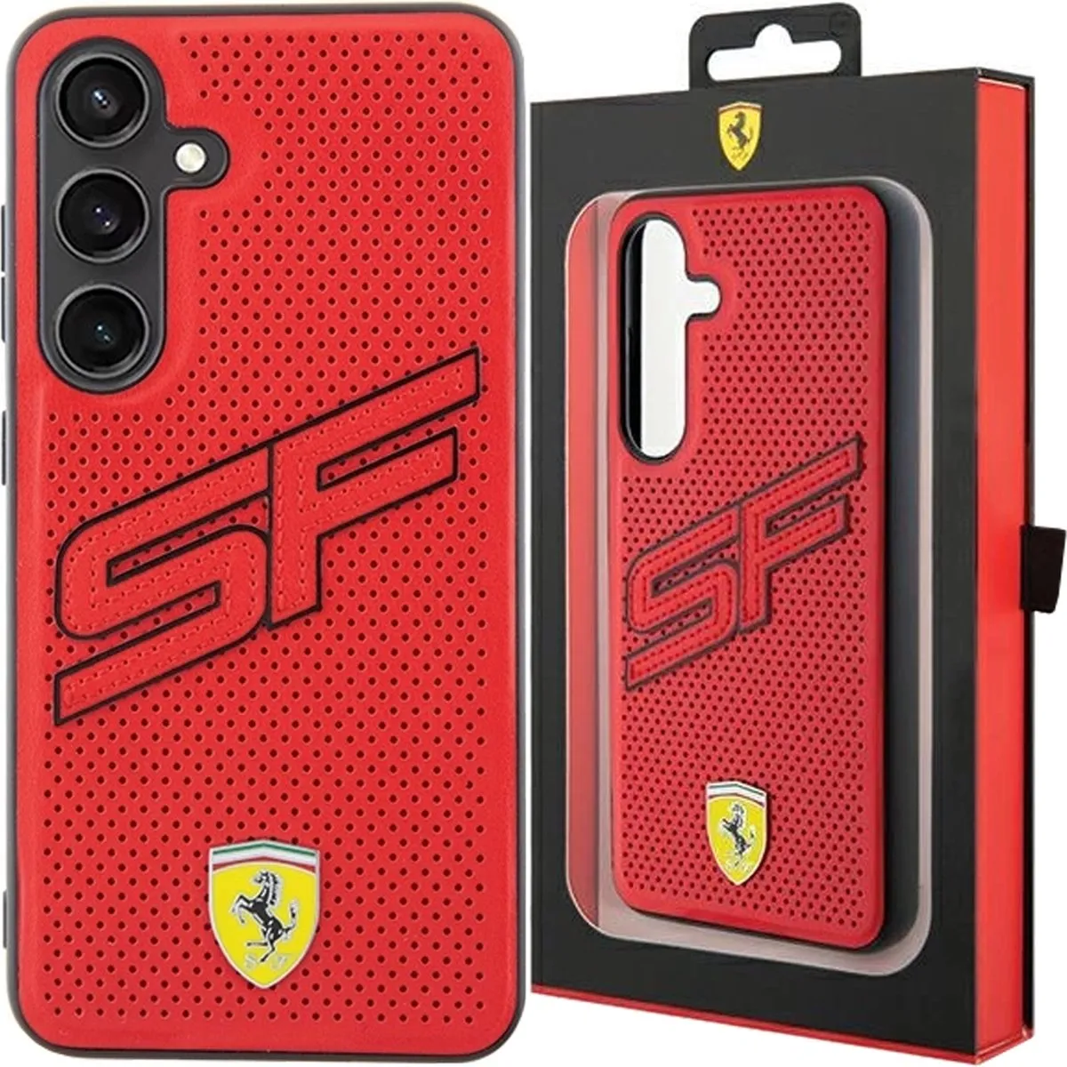 Ferrari Backcase Hoesje Samsung Galaxy S24 - Rood - Kunstleer