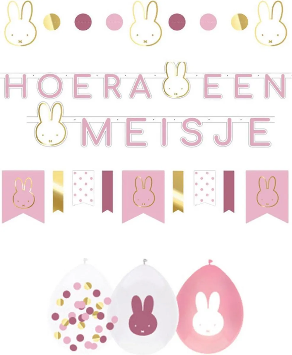 Nijntje Geboorte Versieringspakket Roze