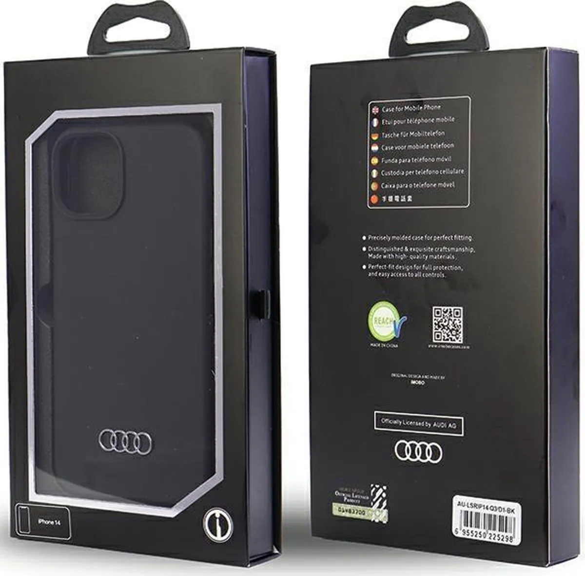 Audi Silicone Back Case voor iPhone 14 - Zwart