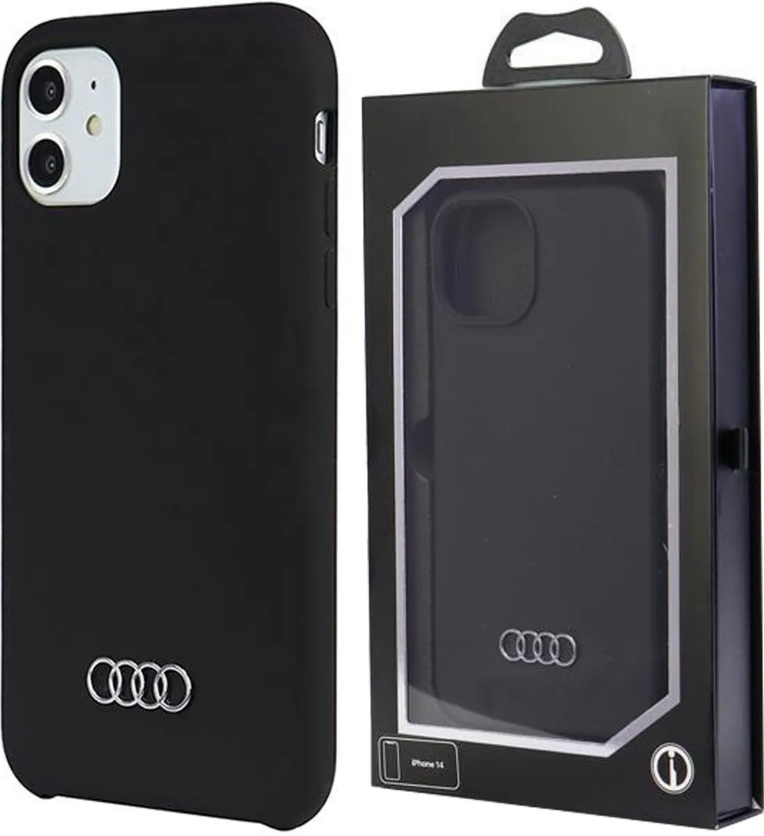 Audi Silicone Back Case voor iPhone 14 - Zwart