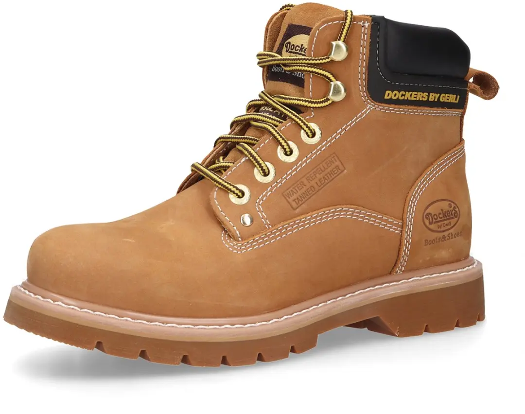 Dockers by Gerli heren leren veterschoenen 23DA004-300910 laarzen bruin