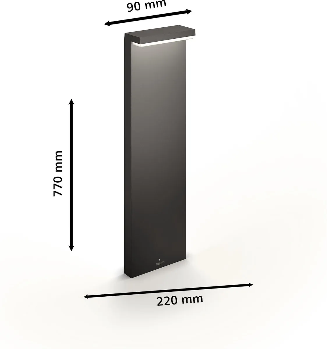 Philips Bustan Tuinpaal 3,8W - Anthraciet - afbeelding 6 van 6