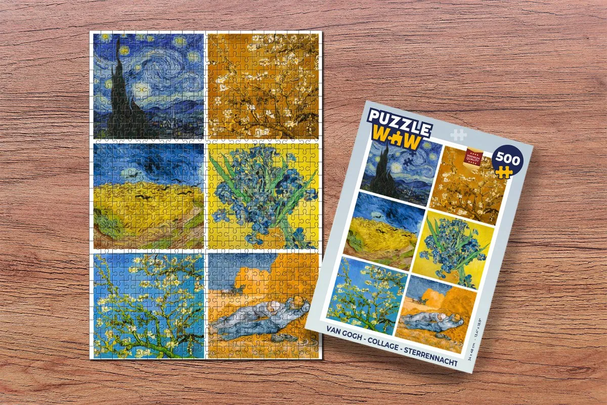 PuzzleWow Van Gogh Sterrennacht Legpuzzel 500 Stuks - Multicolor