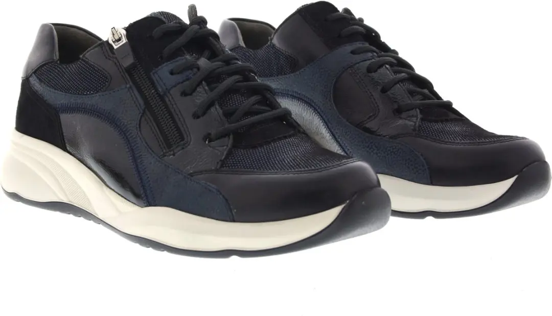 Durea 6318 H Dames Sneakers - Zwart/Blauw - Maat 39