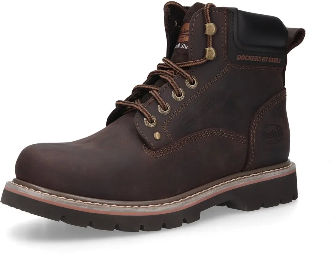 Dockers by Gerli heren leren veterschoenen 23DA004-400320 laarzen bruin