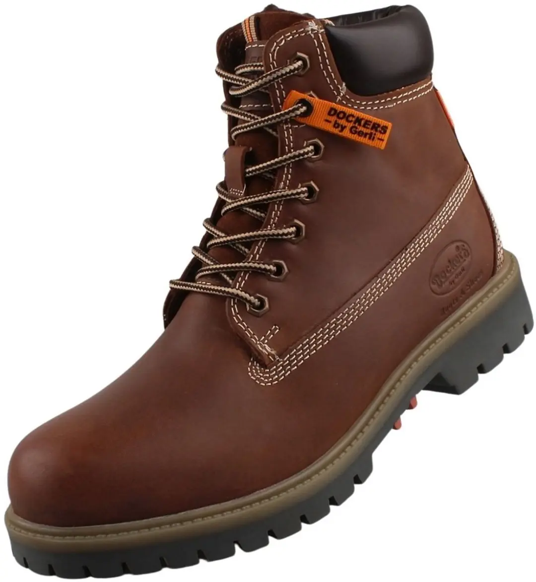 Dockers by Gerli heren gevoerde leren laarzen bruin