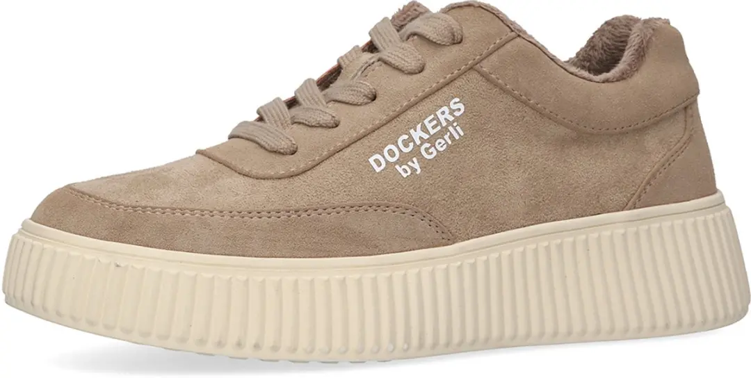 Dockers by Gerli Dames Plateau Sneaker 55KJ305-772400 Veterschoen naturel