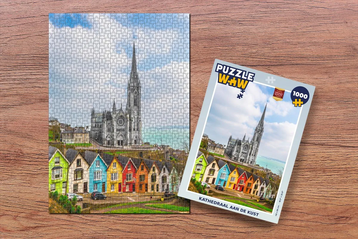 PuzzleWow Legpuzzel Kathedraal aan de kust 1000 Stuks - Multicolor