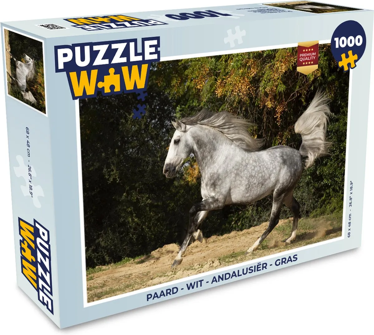 PuzzleWow Andalusiër Paard Legpuzzel 1000 Stuks - Multicolor