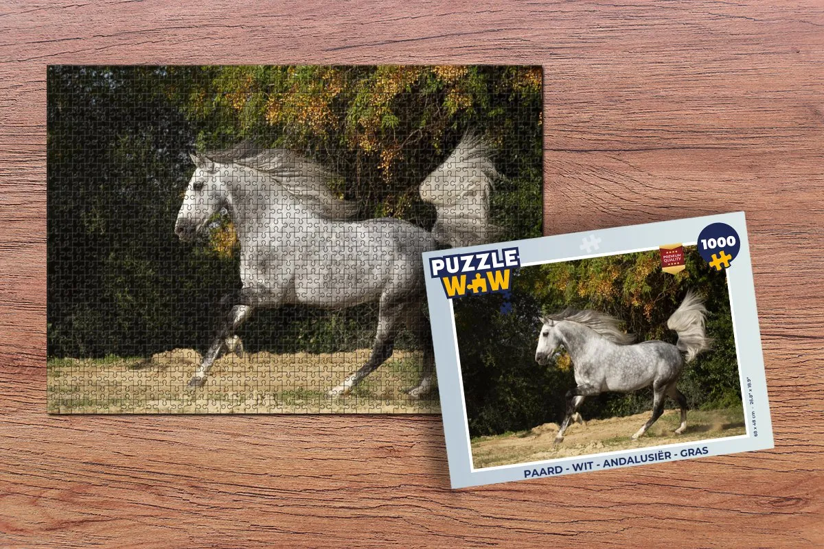 PuzzleWow Andalusiër Paard Legpuzzel 1000 Stuks - Multicolor