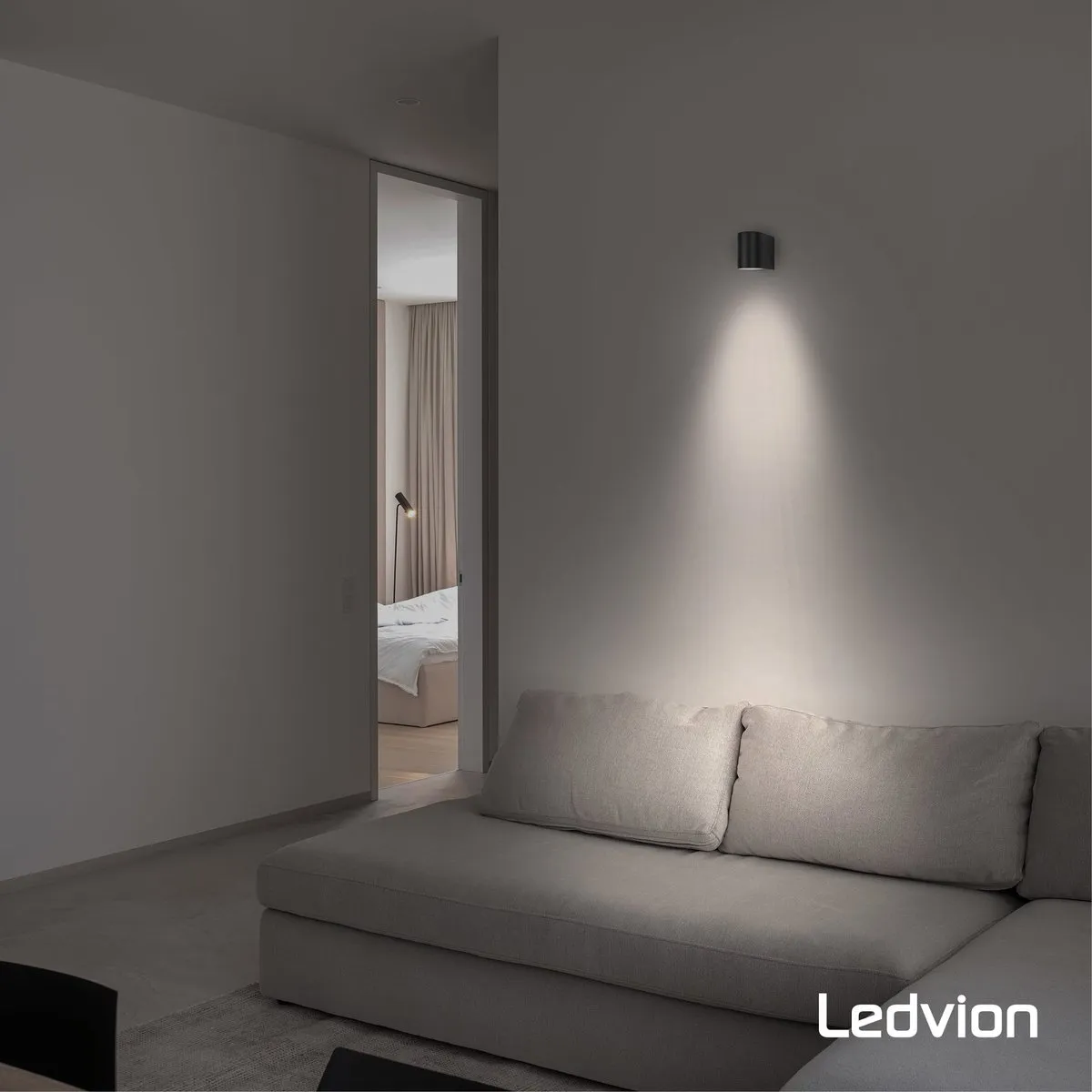 LEDVION Vesta LED Wandlamp 3W - Zwart - IP54