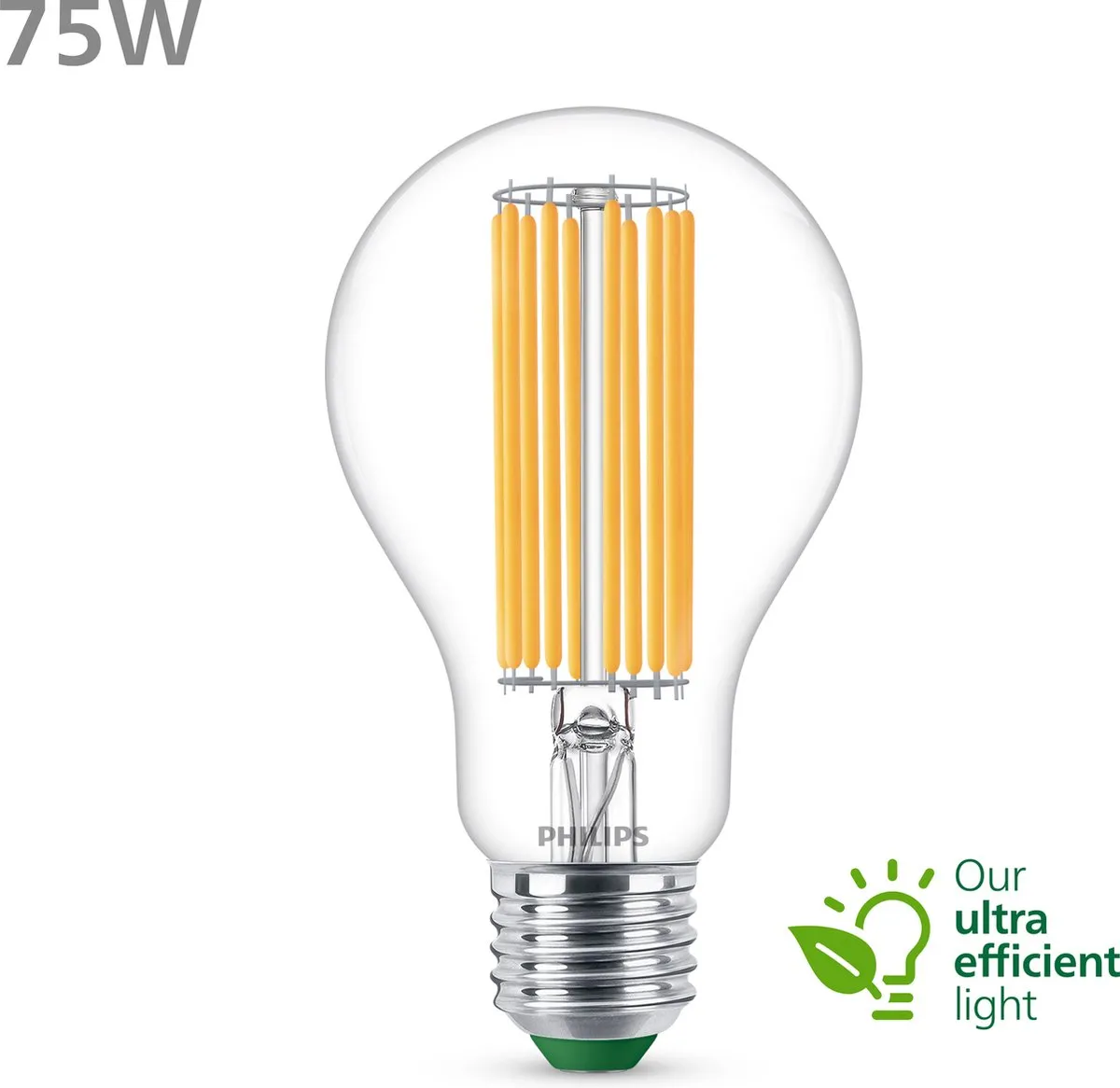 Philips Ultra Efficient LED Transparant 5.2W E27 Koelwit 4000K
