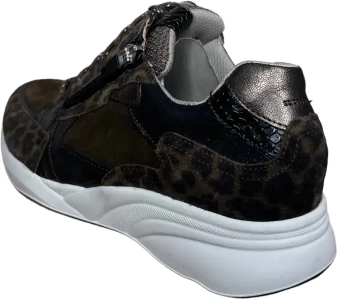 Durea Sneaker 6295 H Olijf/Zwart - Maat 37.5