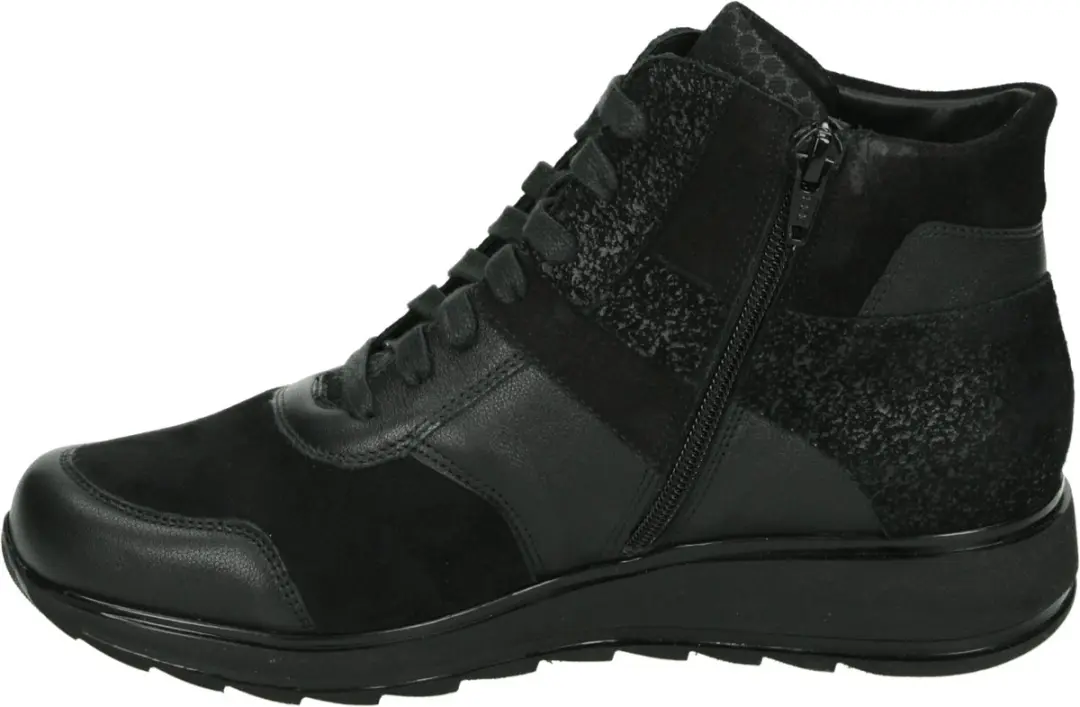 Durea 9745 H Hoge Sneakers Dames - Zwart