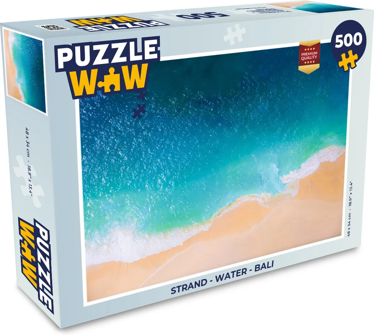 PuzzleWow Strand Bali Legpuzzel 500 Stuks - Multicolor