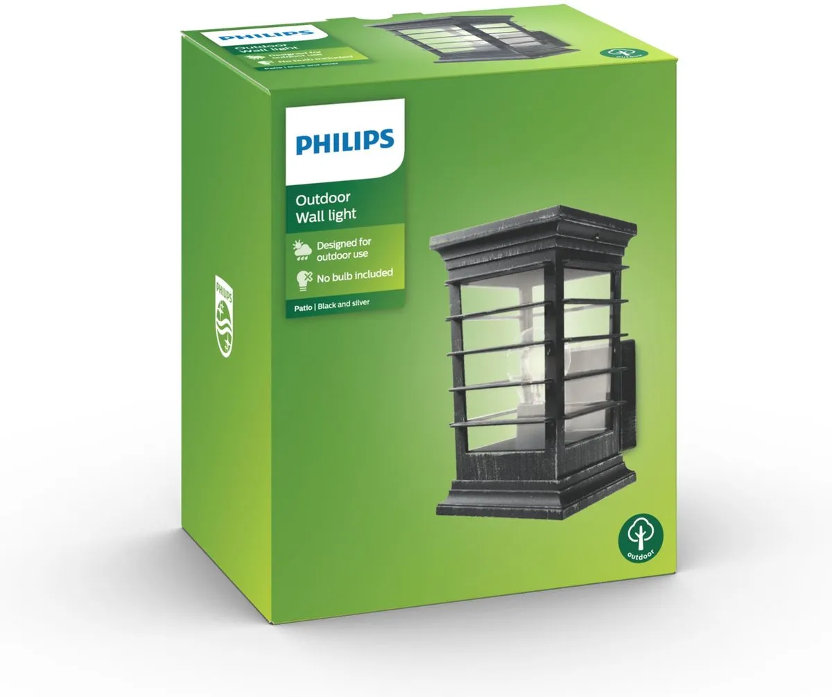 Philips Patio Muurlamp - Zwart