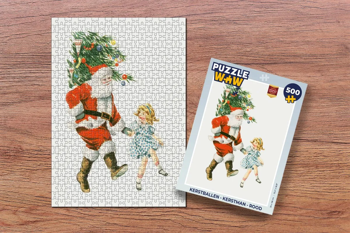 PuzzleWow Kerstboom Kerstman Legpuzzel 500 Stuks - Multicolor