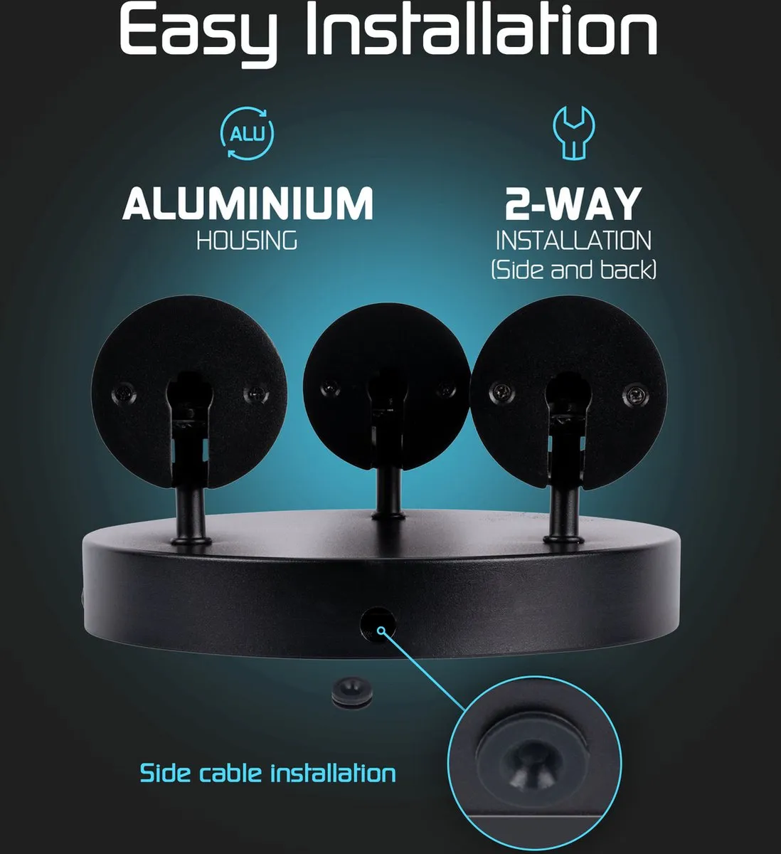 LEDVION Plafondspot 3-lichts Zwart - 3W 2700K GU10